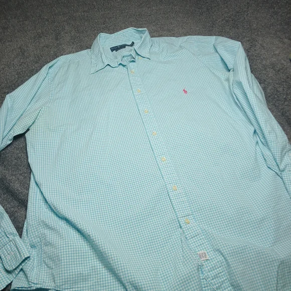 Ralph Lauren Classic Fit Gingham Button Down Shirt XLT Tall - Picture 12 of 13